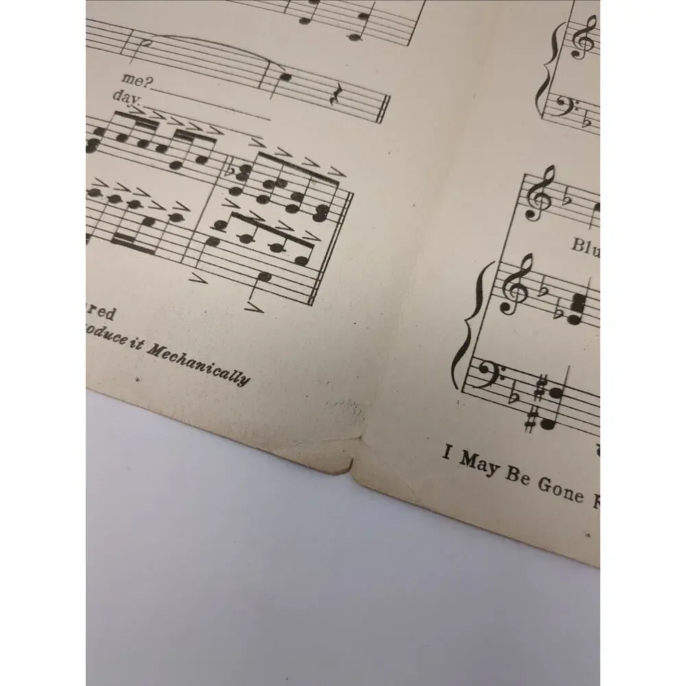1917 Sheet Music I May Be Gone For A Long Long Time by Albert Von Tilzer‎